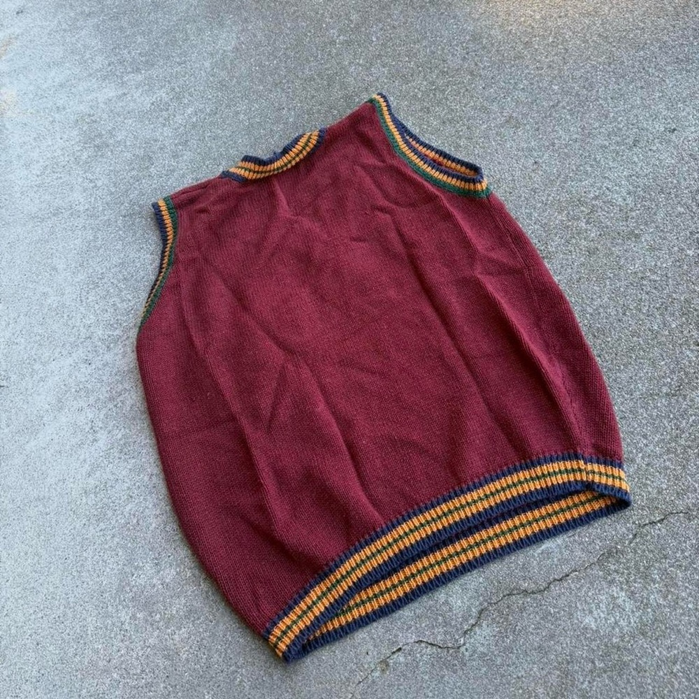 Vintage Chic Ringer Sweater Vest - Picture 5 of 5